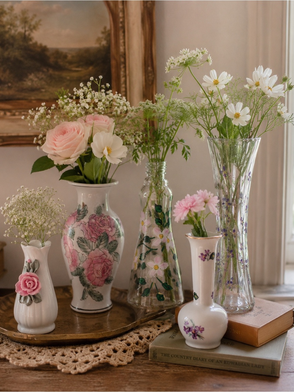 Vintage & Hand-Painted Floral Vase Collection | Cottagecore • Grandmillennial